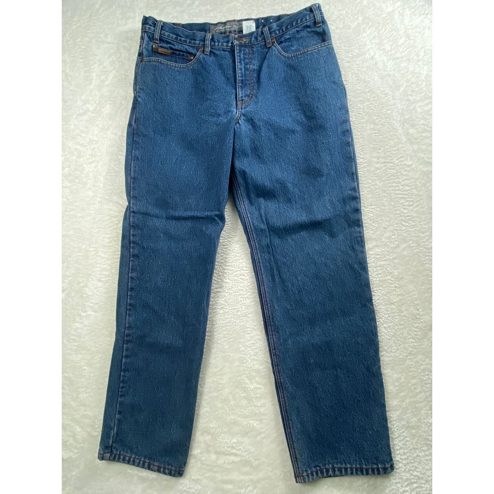 Eddie Bauer Men's Relaxed Fit Flannel Lined Jeans Straight‎ Leg Casual W38 L32